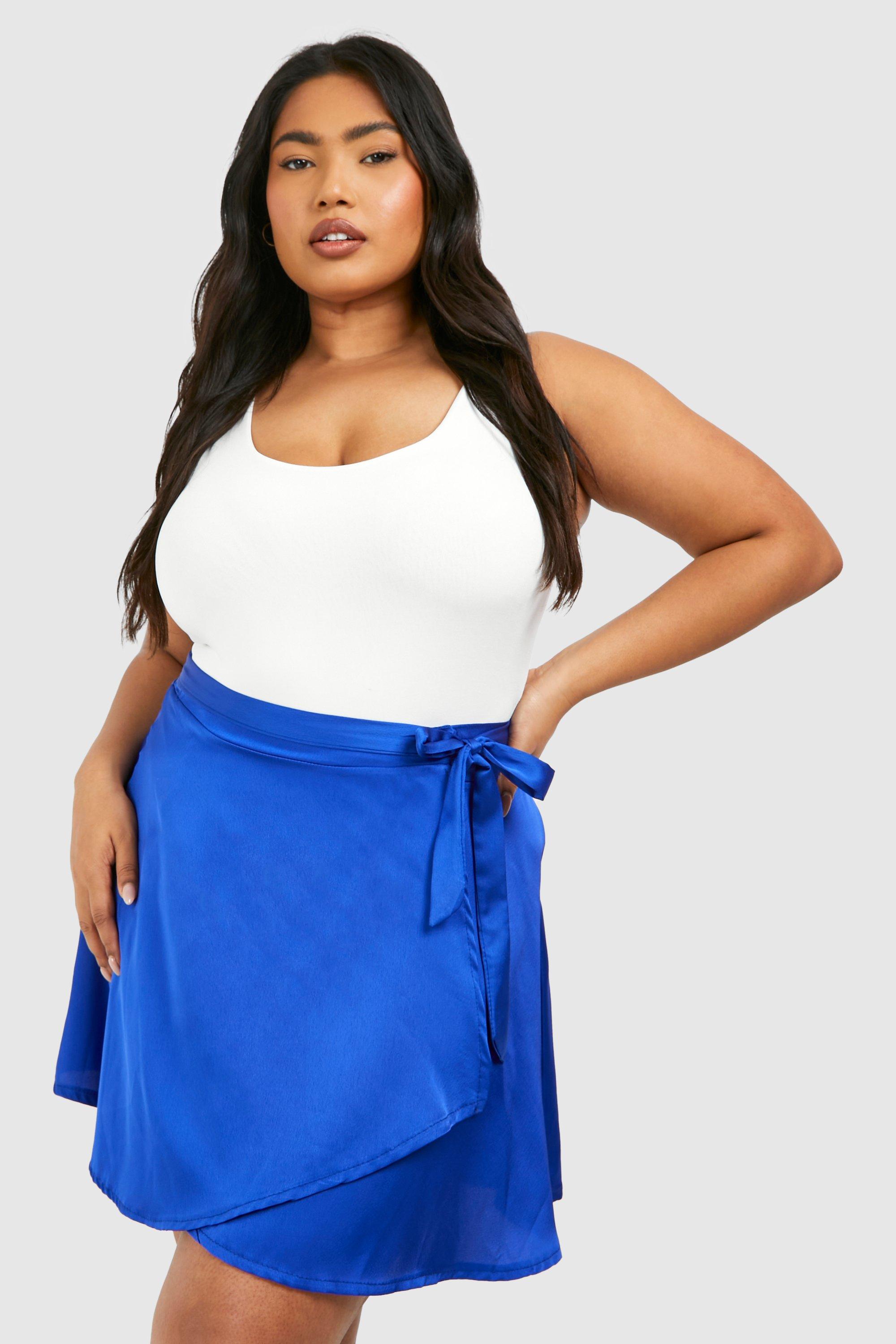 Grande taille Jupe patineuse en tissu crepe boohoo FR